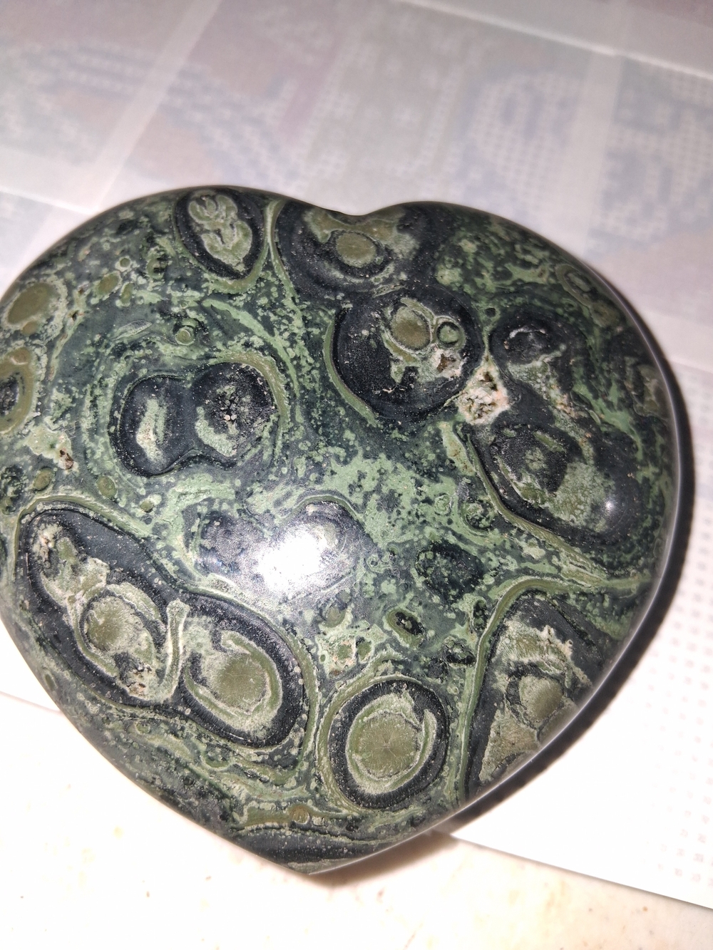 Kambaba Jasper Heart Shaped Crystal Home Accents